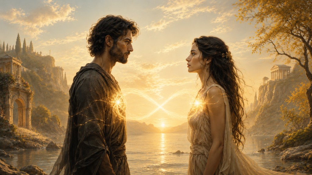 Man and woman with infinity connection